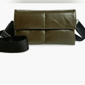 All SaintsEzra Quilted Crossbody Bag Olive Green Crossbody Bag